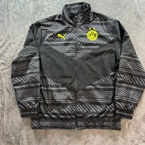BVB Borussia Dortmund Puma Jacket Men's L Black Champions League Final Jacquard